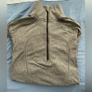 Women’s Gray Half-Zip collared Sweater